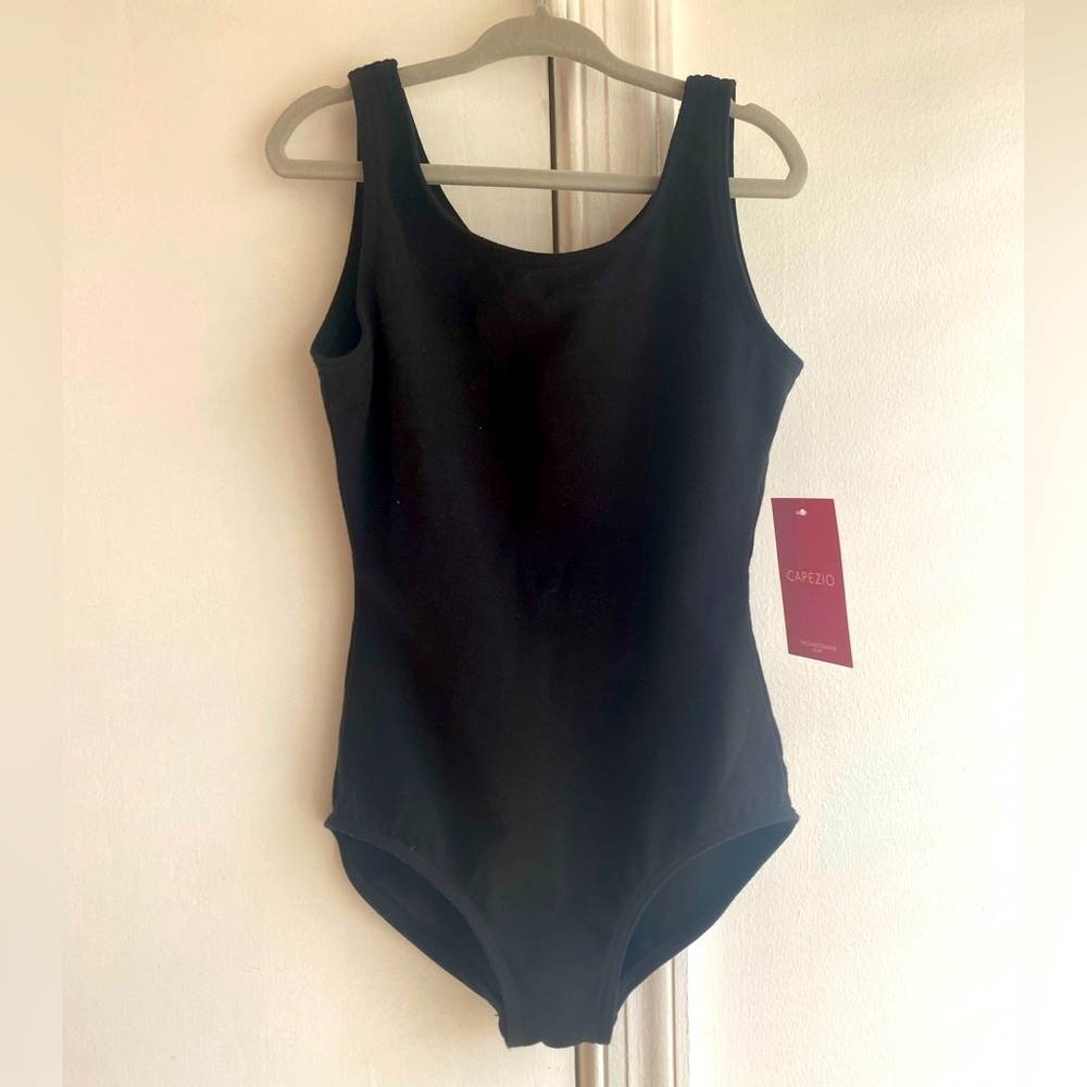 Capezio Girl's Size medium Black Cotton Tank Leotard